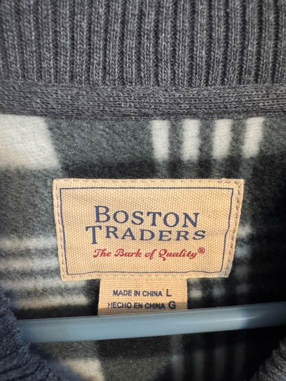 Boston Traders Black and Gray Plaid Fleece-Lined Jacket Men's large Full zip - Picture 2 of 4